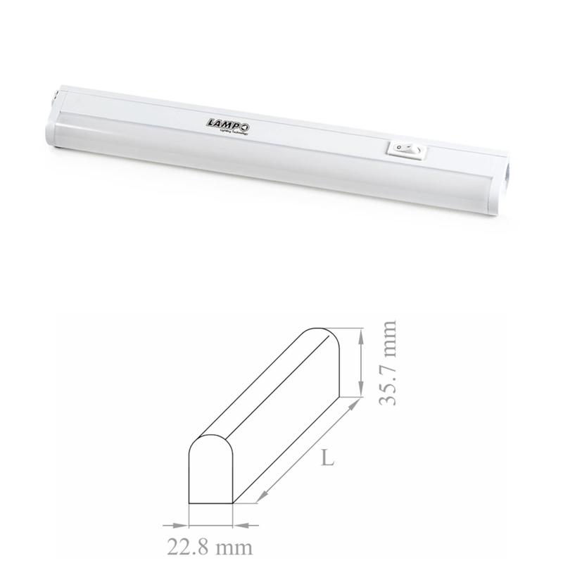 LAMPO PT5LED/22W/BF REGLETTE LED IN TERMOPLASTICO CM143.6 22W 230V BIANCO 6400°K