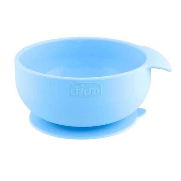 CHICCO PUERICULTURA LEGGERA 102212/80 Ciotola Silicone Azzurro 6M+