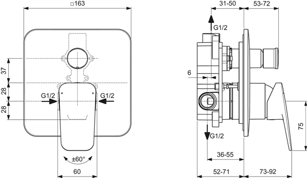 IDEAL STANDARD BD259AA Ceraplan Misc Inc V/D Kiti+2