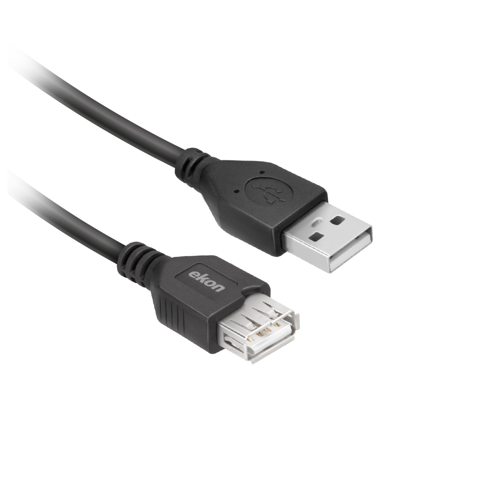 EKON ECITUSB30MFK Prolunga Usb 2.0 Con Connettore Tipo A Maschio E Connettore Tipo A Femmina, Colore Nero, Lungo 3 M