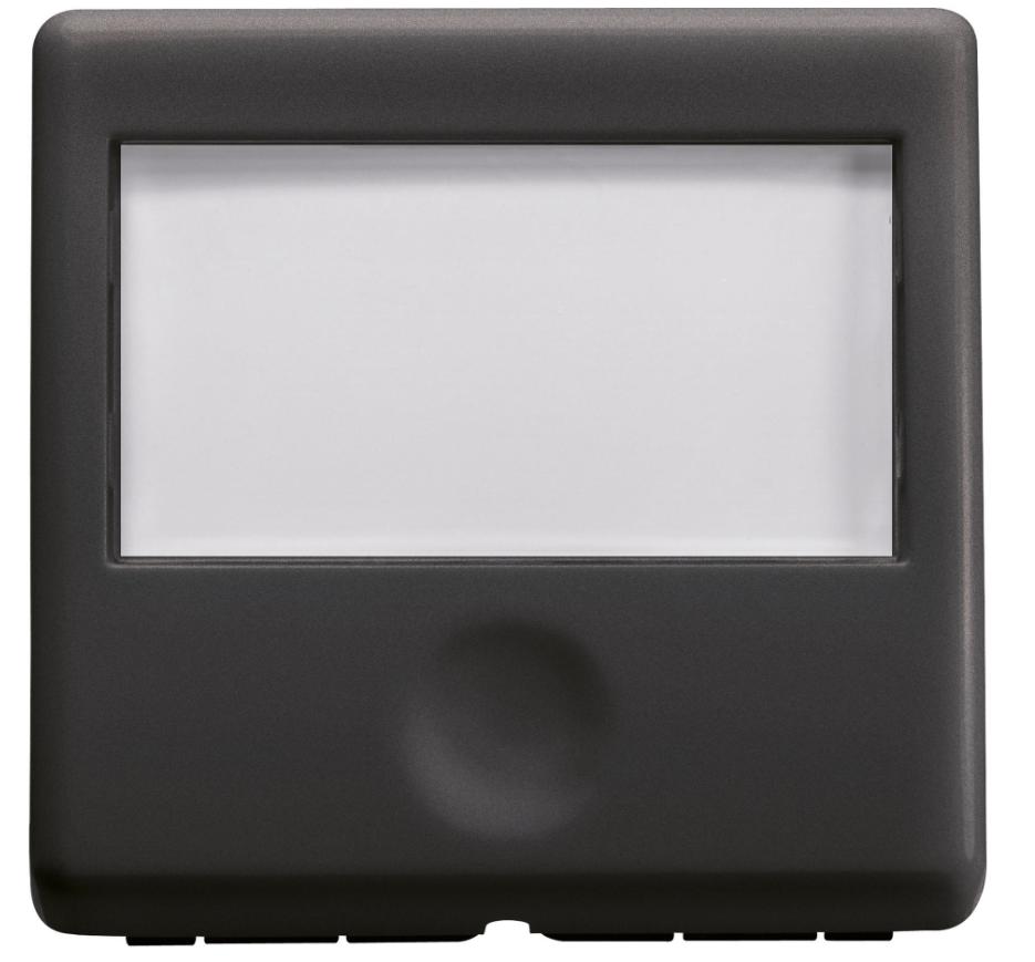 PULSANTE CON TARGA PORTANOME ILLUMINABILE 250V ac – NA 10A – 2 MODULI – SYSTEM BLACK