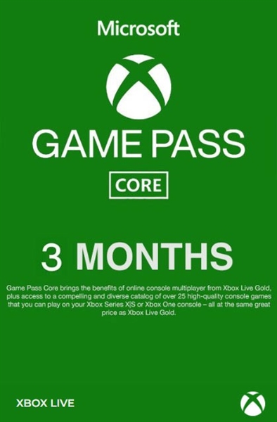 MICROSOFT 3DP-00226/BM0083 Microsoft Xbox Game Pass Core  3 Mesi