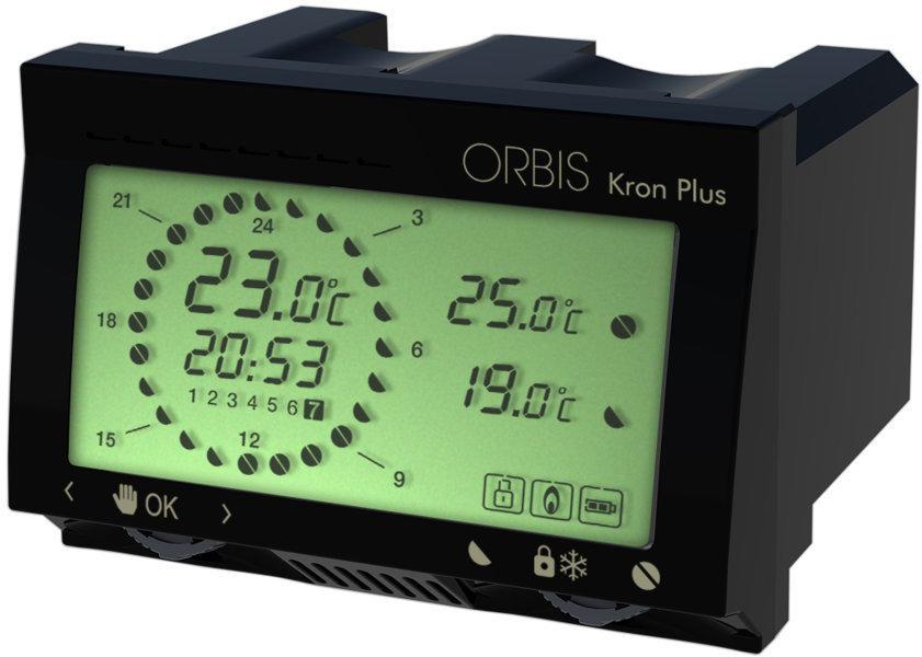 KRON PLUS ANTRACITE Cronotermostato digitale da incasso, programmazione giornaliera/settimanale, alim. 2 batterie 1,5V – ORBIS OB322510