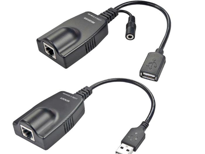 USB EXTENDER AMPLIFICATORE/ TRASMETTITORE FINO A 100MT SU SINGOLO CAVO CAT5E/6