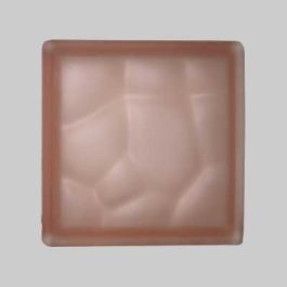 Vetromattone ondulato rosa satinato 19x19x8 cm conf. da 6 pz