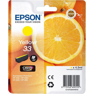 Epson Oranges 33 Y cartuccia d’inchiostro 1 pz Originale Resa standard Giallo