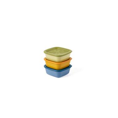 Fratelli Guzzini 21855652 recipiente per cibo Quadrato Set 0,57 L Blu, Verde, Arancione 3 pz