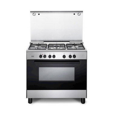 De’Longhi FMX 96 ED cucina Elettrico Gas Nero, Acciaio inox