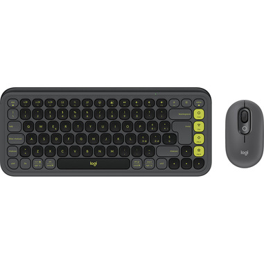 Logitech POP Icon Combo tastiera Mouse incluso Universale Bluetooth QWERTY Indiano Grafite, Verde