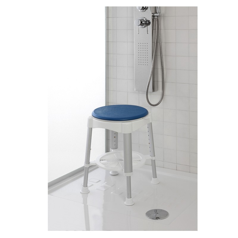 Sgabello doccia girevole altezza regolabile 41-58 cm portata max 150 kg