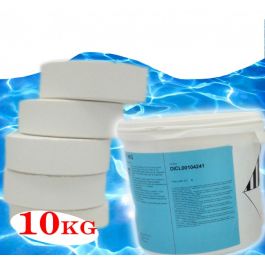 Cloro multifunzione per piscine pastiglie 10kg blisterate 200g