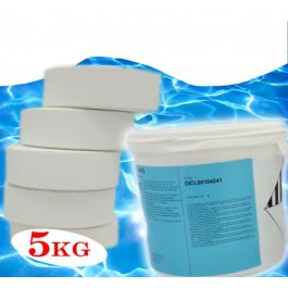 Cloro multifunzione per piscine pastiglie 5kg blisterate 200g